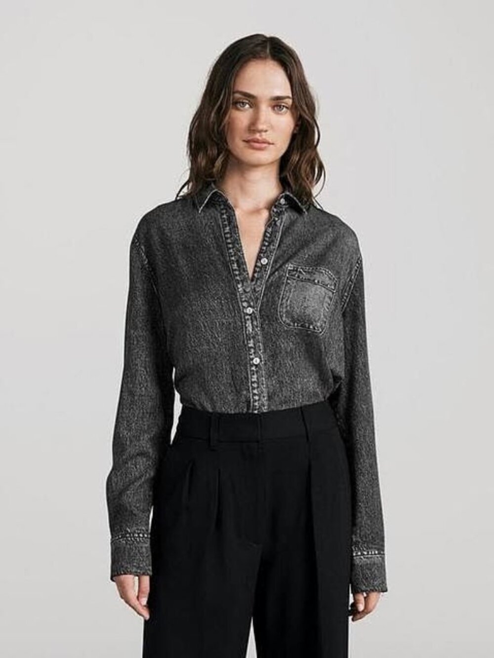 Rag & Bone Maxine Liquid Miramar Button Down Shirt